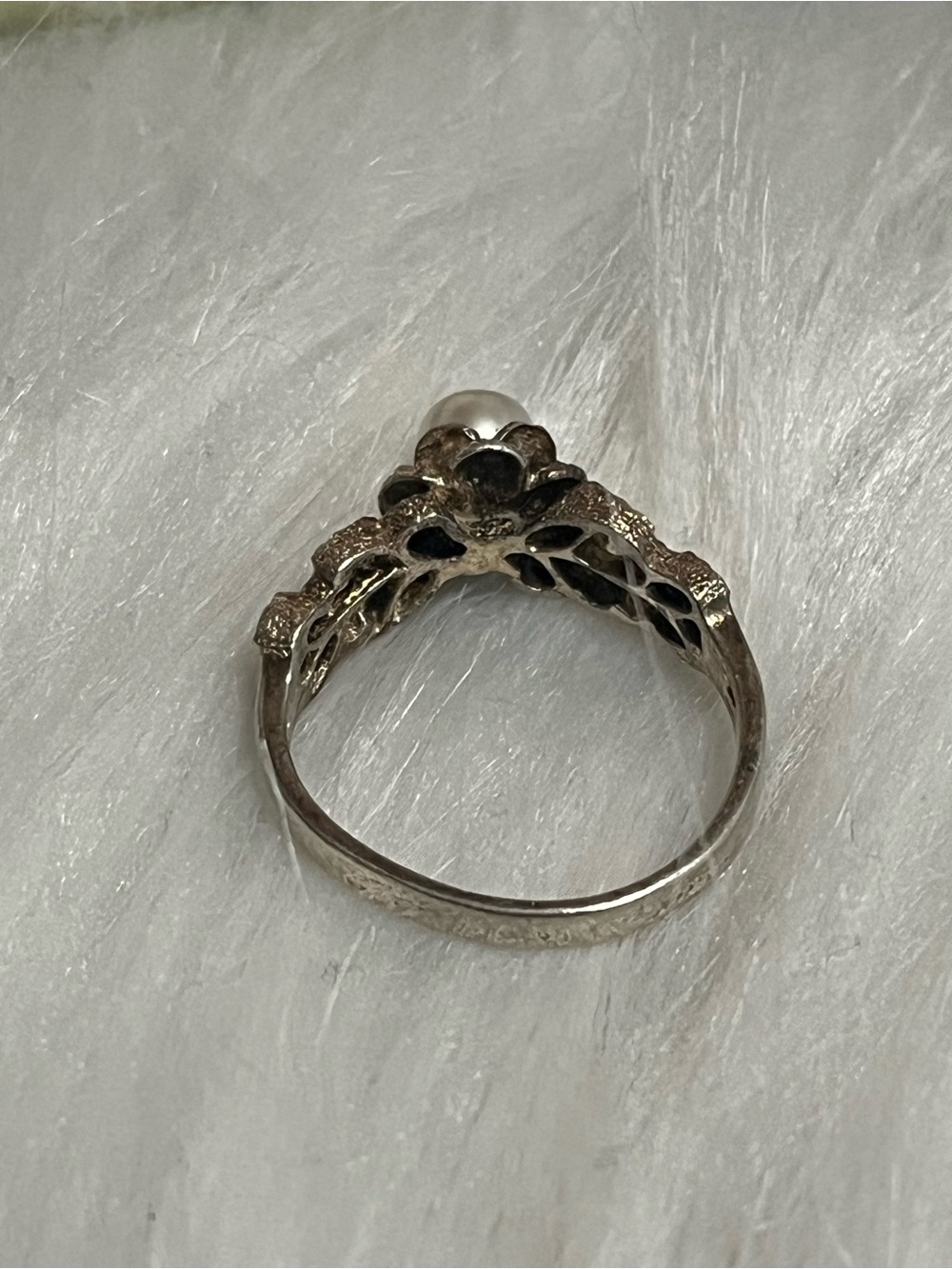 Vintage 925 Pearl Ring - Picture 4 of 12
